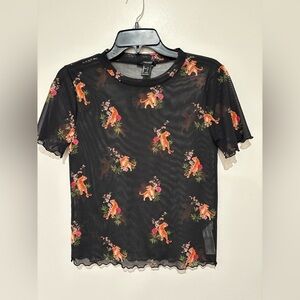 Forever 21 Tiger mesh top